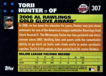 2007 Topps #307 Torii Hunter Back