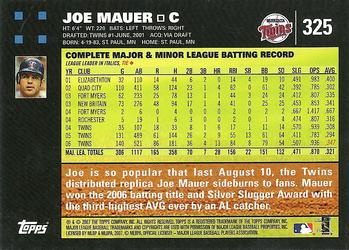 2007 Topps #325 Joe Mauer Back