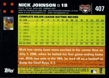 2007 Topps #407 Nick Johnson Back