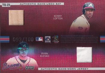 2005 Playoff Absolute Memorabilia - Team Quads Swatch Single Spectrum #TQ-23 Chipper Jones / Ryan Klesko / Kenny Lofton / Dale Murphy Back