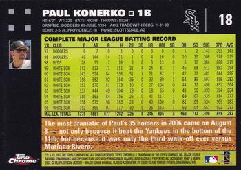 2007 Topps Chrome #18 Paul Konerko Back