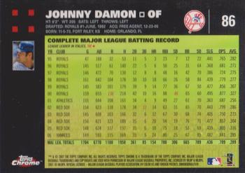 2007 Topps Chrome #86 Johnny Damon Back