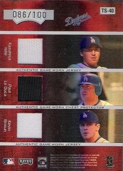 2005 Playoff Absolute Memorabilia - Team Six Swatch Single Spectrum #TS-40 Steve Garvey / Darryl Strawberry / Rickey Henderson / Kazuhisa Ishii / Paul Lo Duca / Kevin Brown Back