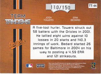 2005 Playoff Absolute Memorabilia - Team Tandems Spectrum #TT-44 Josh Towers / Erik Bedard Back