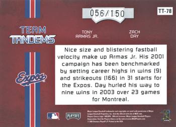 2005 Playoff Absolute Memorabilia - Team Tandems Spectrum #TT-78 Tony Armas Jr. / Zach Day Back