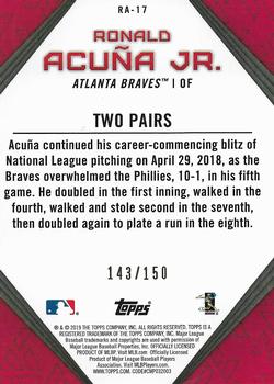 2019 Topps - Ronald Acuna Jr. Star Player Highlights 150th Anniversary #RA-17 Ronald Acuña Jr. Back