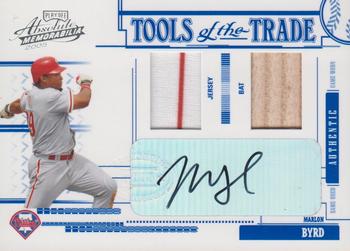2005 Playoff Absolute Memorabilia - Tools of the Trade Autograph Swatch Double #TT-152 Marlon Byrd Front