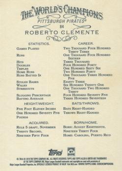 2019 Topps Allen & Ginter #84 Roberto Clemente Back