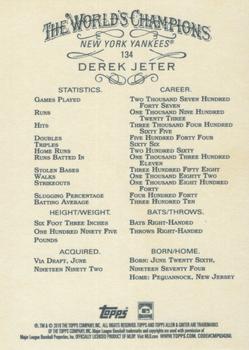 2019 Topps Allen & Ginter #134 Derek Jeter Back