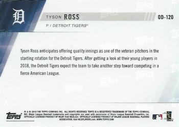 2019 Topps Now Road to Opening Day Detroit Tigers #OD-120 Tyson Ross Back