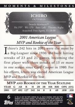 2007 Topps Moments & Milestones #6-205 Ichiro Suzuki Back