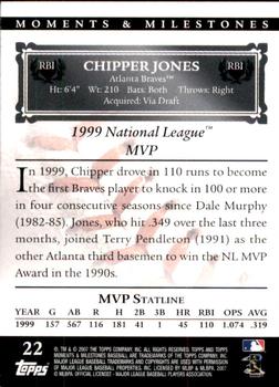 2007 Topps Moments & Milestones #22-37 Chipper Jones Back