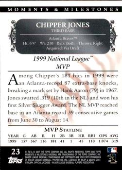 2007 Topps Moments & Milestones #23-9 Chipper Jones Back