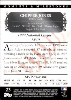 2007 Topps Moments & Milestones #23-77 Chipper Jones Back