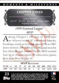 2007 Topps Moments & Milestones #23-116 Chipper Jones Back