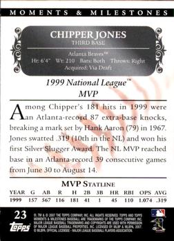 2007 Topps Moments & Milestones #23-123 Chipper Jones Back