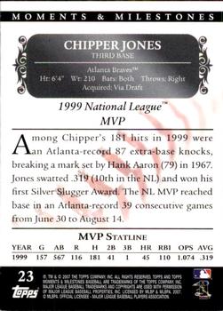 2007 Topps Moments & Milestones #23-126 Chipper Jones Back
