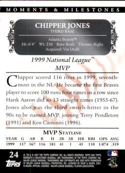2007 Topps Moments & Milestones #24-82 Chipper Jones Back