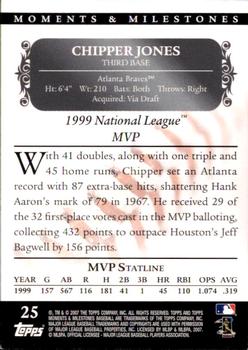 2007 Topps Moments & Milestones #25-38 Chipper Jones Back