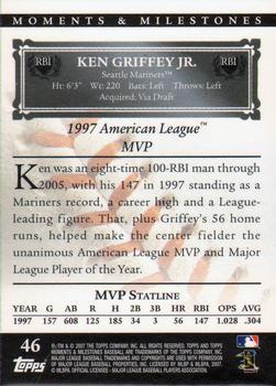 2007 Topps Moments & Milestones #46-74 Ken Griffey Jr. Back