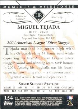 2007 Topps Moments & Milestones #154-21 Miguel Tejada Back