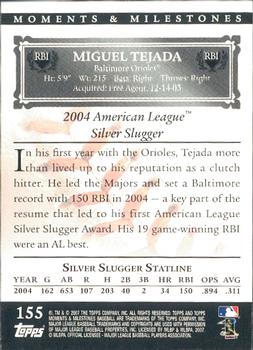 2007 Topps Moments & Milestones #155-10 Miguel Tejada Back