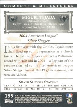 2007 Topps Moments & Milestones #155-19 Miguel Tejada Back