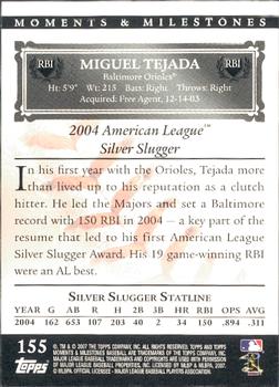 2007 Topps Moments & Milestones #155-24 Miguel Tejada Back