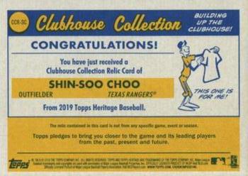 2019 Topps Heritage - Clubhouse Collection Relics #CCR-SC Shin-Soo Choo Back