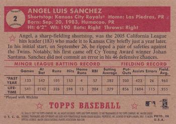 2007 Topps Rookie 1952 Edition #2 Angel Sanchez Back