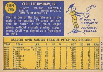 2019 Topps Heritage - 50th Anniversary Buybacks #295 Cecil Upshaw Back