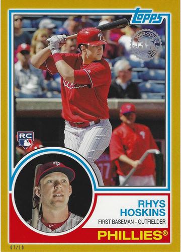 2018 Topps 1983 Topps Baseball 35th Anniversary 5x7 - Gold 5x7 #83-30 Rhys Hoskins Front