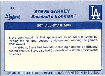 1984 Star Steve Garvey - Separated #15 Steve Garvey Back