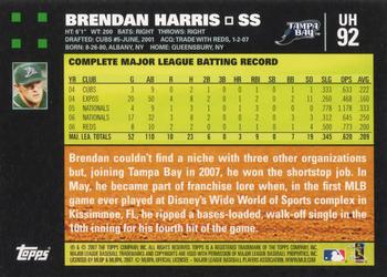 2007 Topps Updates & Highlights #UH92 Brendan Harris Back