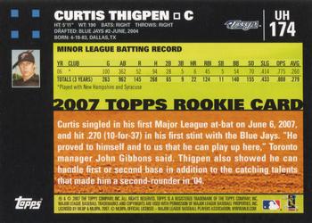 2007 Topps Updates & Highlights #UH174 Curtis Thigpen Back