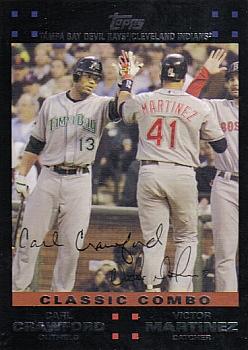 2007 Topps Updates & Highlights #UH283 Carl Crawford / Victor Martinez Front