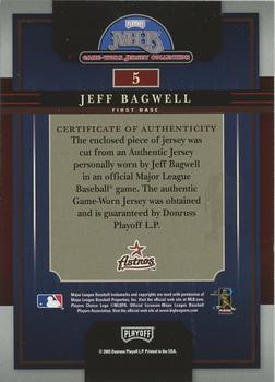 2005 Playoff Prestige - MLB Game-Worn Jersey Collection #5 Jeff Bagwell Back