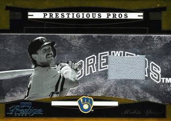 2005 Playoff Prestige - Prestigious Pros Material Jersey Gold #PP-19 Robin Yount Front