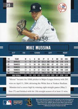 2005 Playoff Prestige - Xtra Bases Green #35 Mike Mussina Back