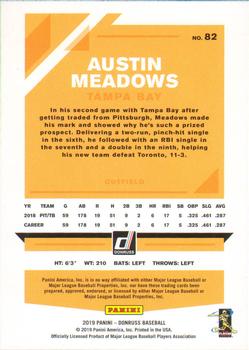 2019 Donruss - Holo Orange #82 Austin Meadows Back
