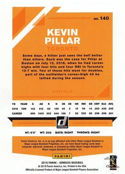 2019 Donruss - Holo Orange #140 Kevin Pillar Back