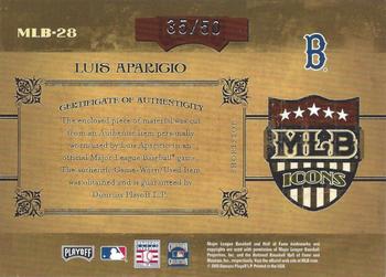 2005 Playoff Prime Cuts - MLB Icons Material Bat #MLB-28 Luis Aparicio Back