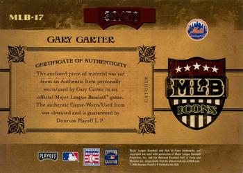 2005 Playoff Prime Cuts - MLB Icons Material Jersey #MLB-17 Gary Carter Back
