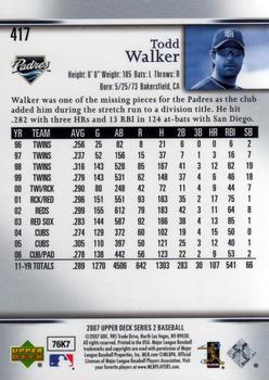 2007 Upper Deck #417 Todd Walker Back