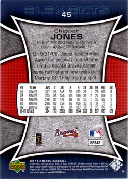 2007 Upper Deck Elements #45 Chipper Jones Back