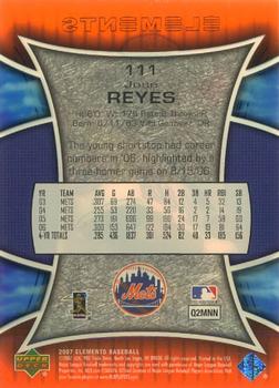 2007 Upper Deck Elements #111 Jose Reyes Back