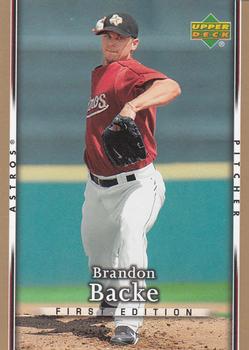 2007 Upper Deck First Edition #224 Brandon Backe Front