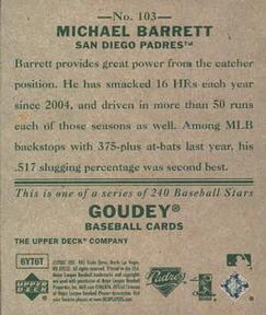 2007 Upper Deck Goudey #103 Michael Barrett Back
