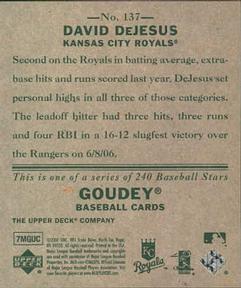 2007 Upper Deck Goudey #137 David DeJesus Back