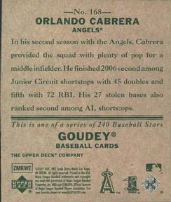 2007 Upper Deck Goudey #168 Orlando Cabrera Back